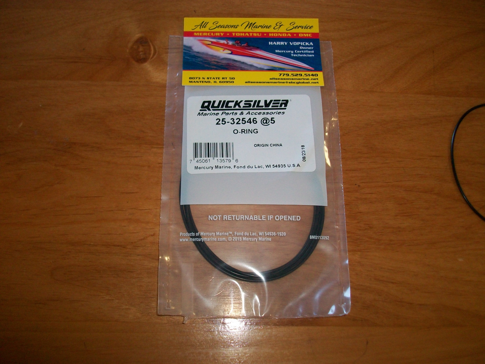 MERCURY / MERCRUISER O-RING 25-32546 OEM, NEW, OUTBOARDS & STERNDRIVES