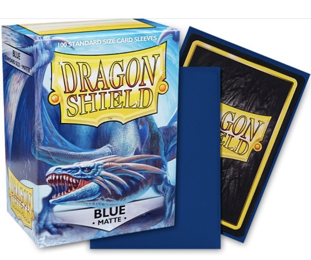 Dragon Shield Blue Matte 100 count Sleeves Standard Size