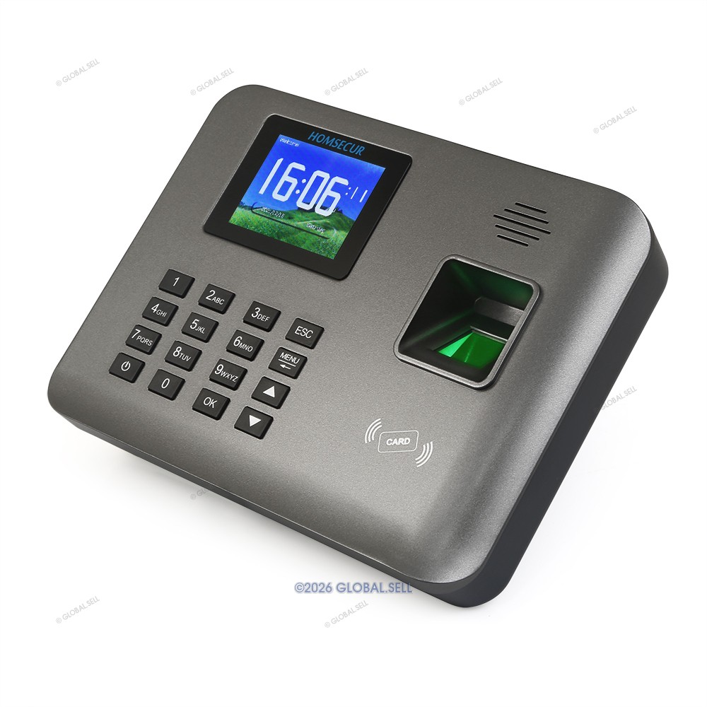 HOMSECUR Time Attendance With Fingerprint RFID Reader Free Software +WiFi+DST