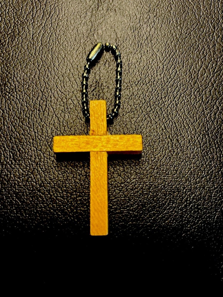 Handmade Wooden Cross Key Chain