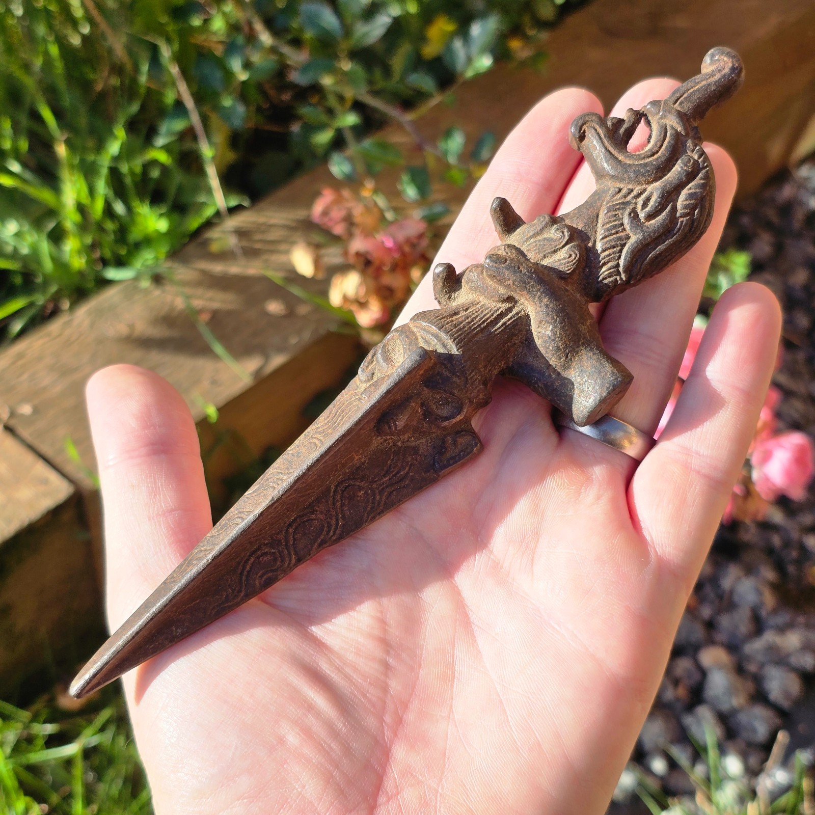 Tibetan or Nepalese Antique c19th Steel Buddhist Implement Tool Shaman