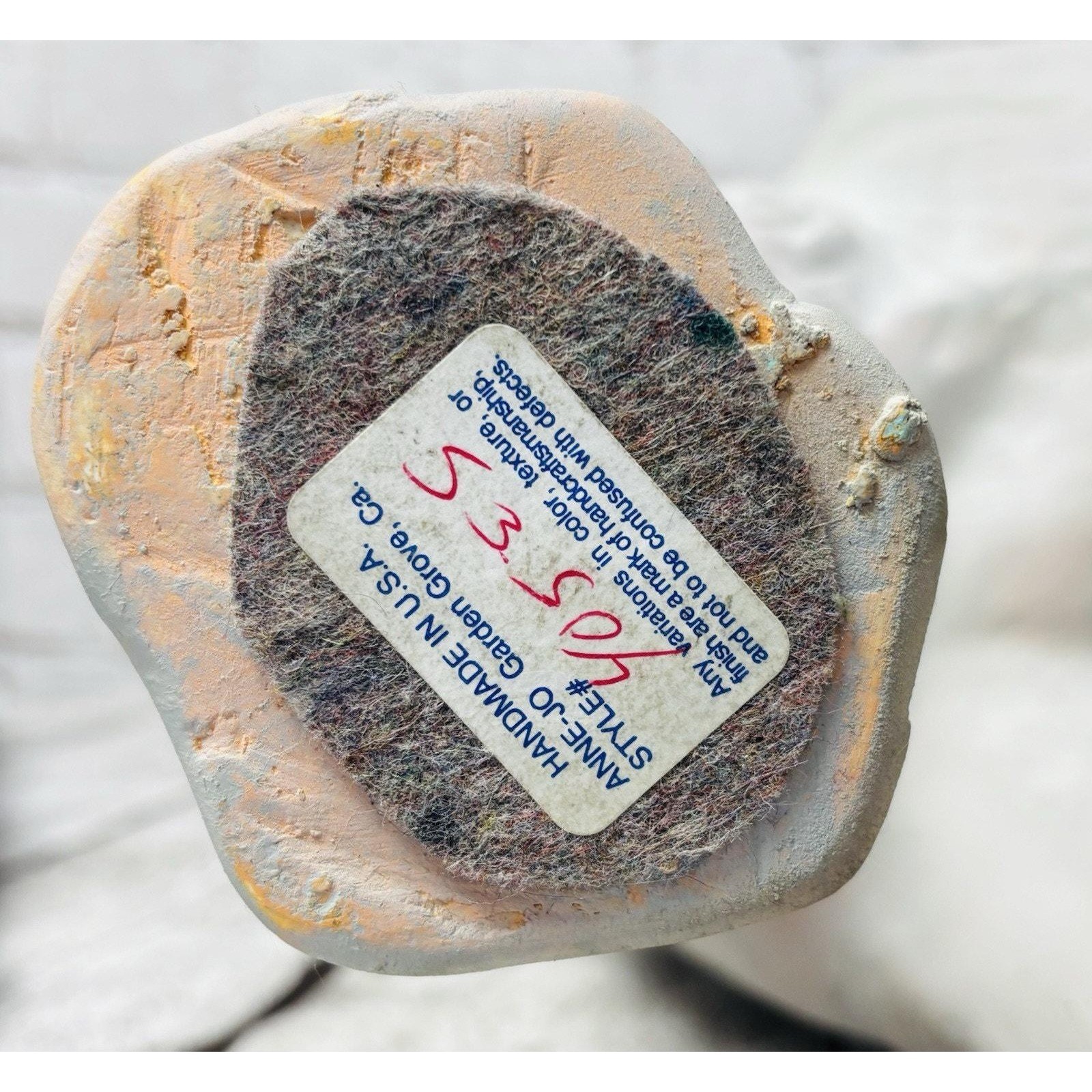 Vintage Anne Jo Elephant Sculpture: Mother and Baby, Handmade Decor (15" x 18")