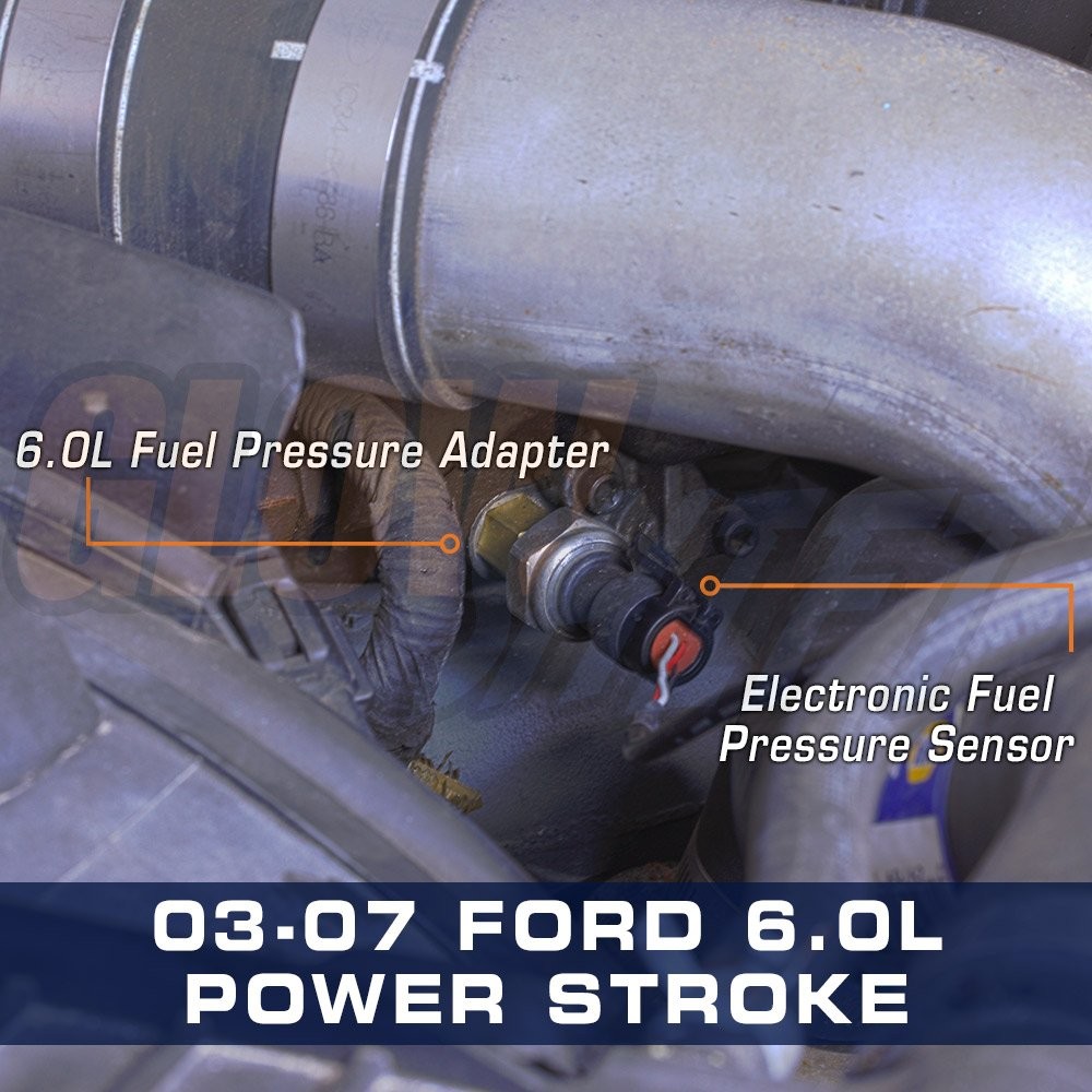 GlowShift Fuel Pressure Sensor Thread Adapter Compatible with 6.0L Ford...