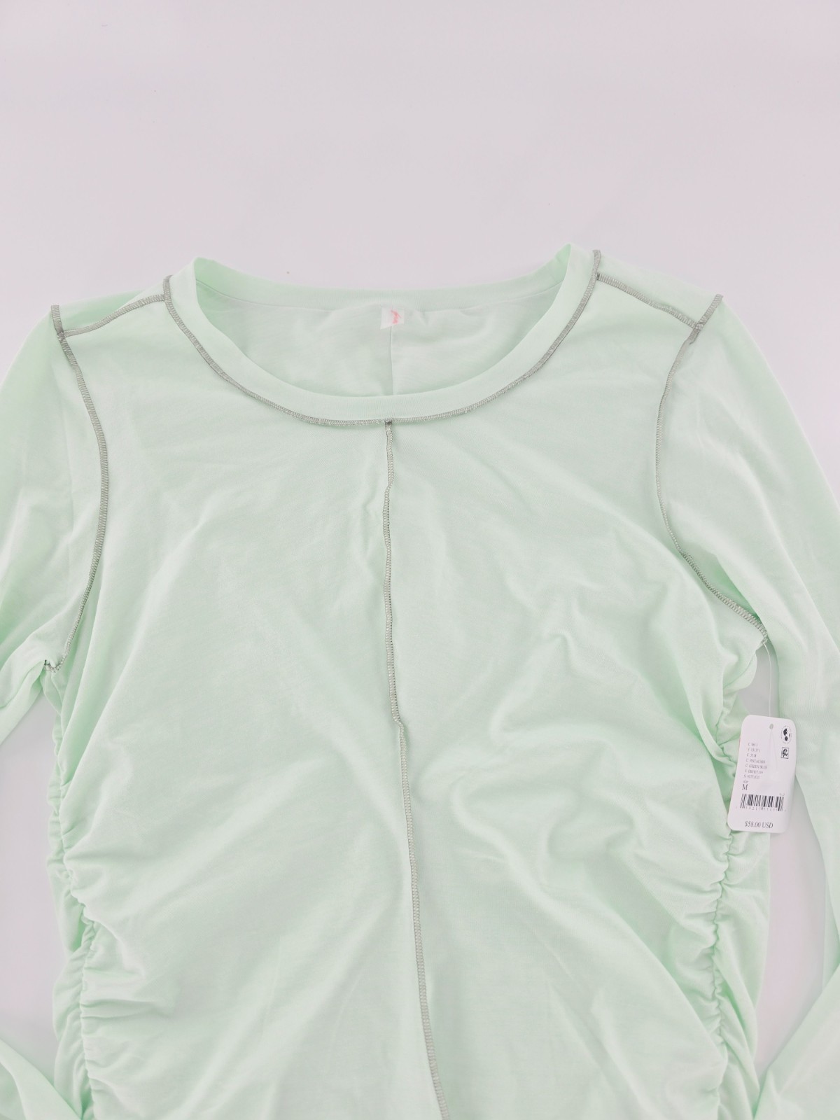 Free People FP Movement Right On Run Long Sleeve Shirt Green Blue Size Medium M