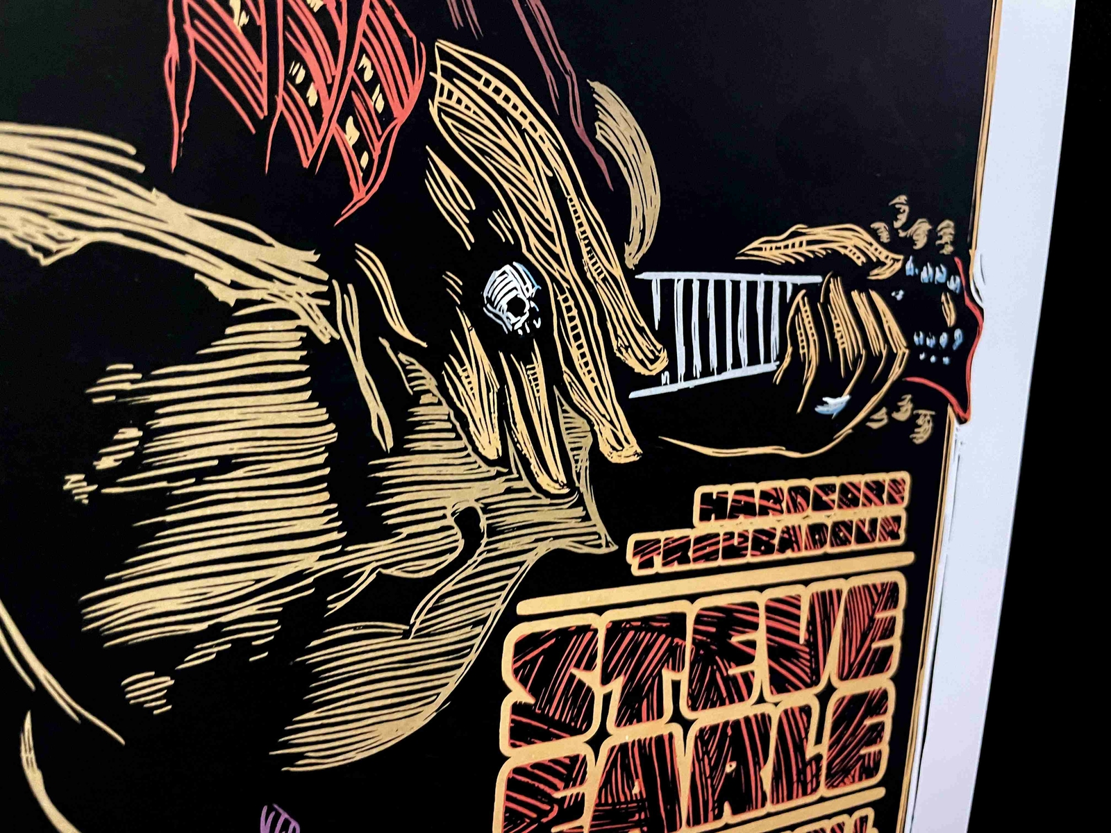 Steve Earle Poster Hayes Carll Aladdin Th Seattle 2010 Signed Gary Houston COA