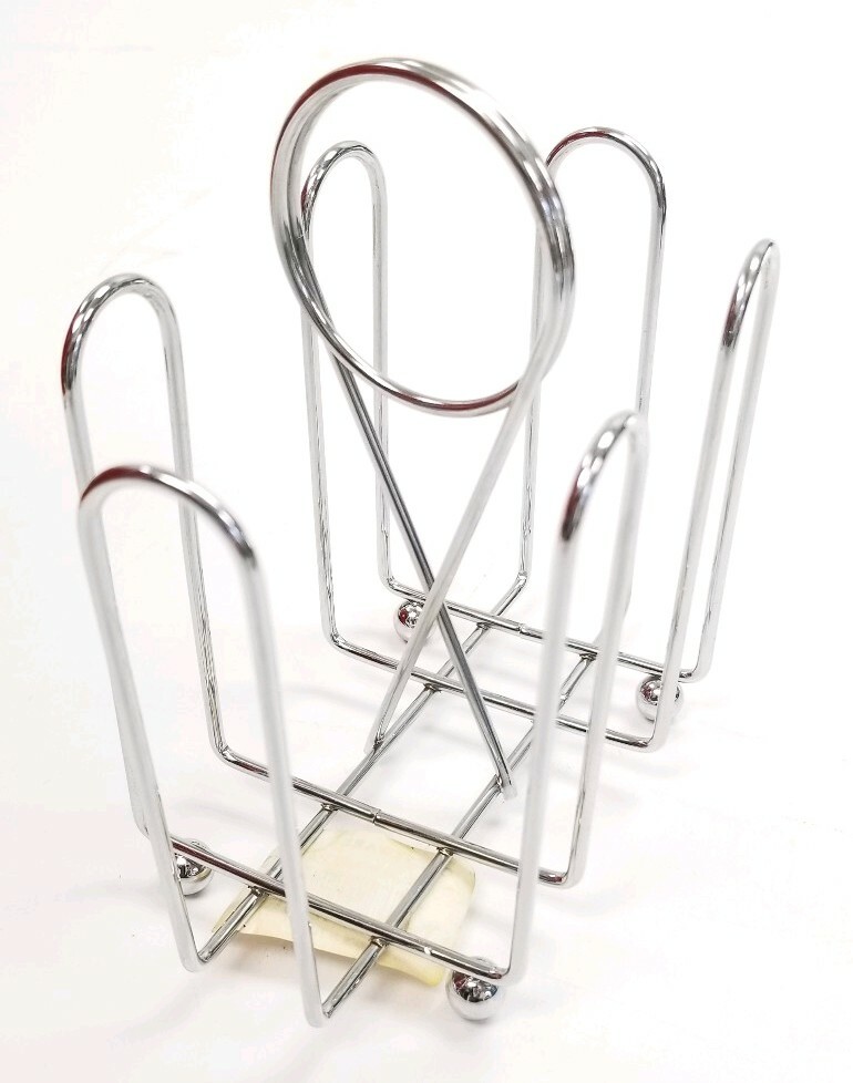 Chrome Wire Metal Sugar Sweetener Packet Holder Dispenser, New