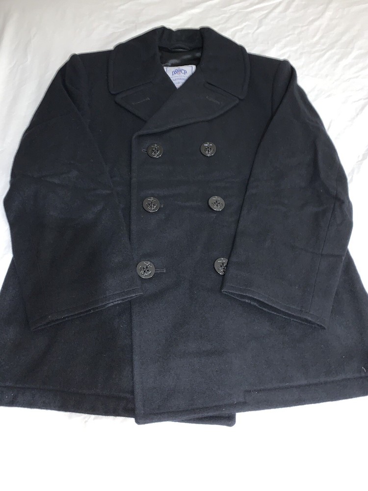 DSCP WOOL Peacoat Men's 40S Black. EUC.