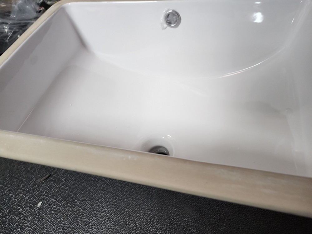 Sarlai 23" Undermount Rectangular Vessel Vanity Sink Art Basin Ceramic, White