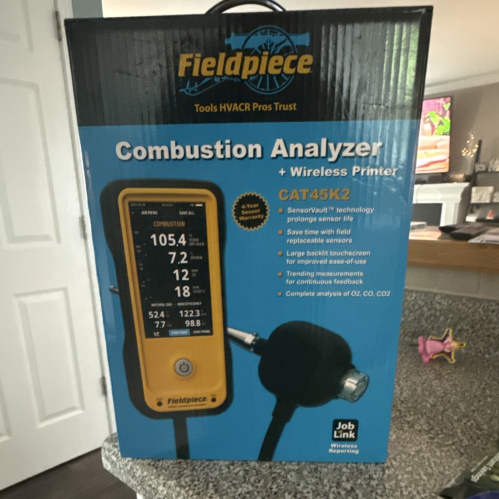 Fieldpiece CAT45K2 Combustion Analyzer O2 CO CO2 with Wireless Printer