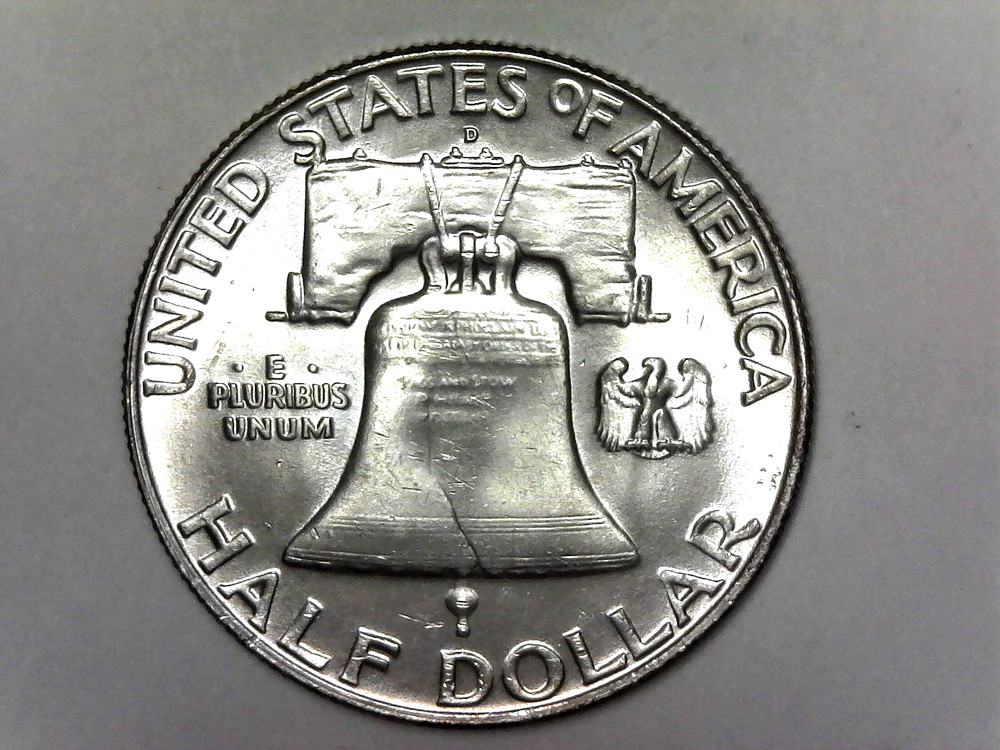 1958 d , Franklin Half Dollar-Unc