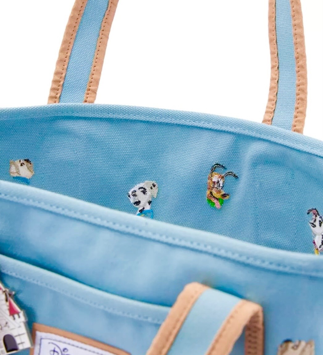 2026 DISNEY THE DISNEY STORE EST 1987 DOGS LARGE CANVAS TOTE BAG & LAPEL PIN SET