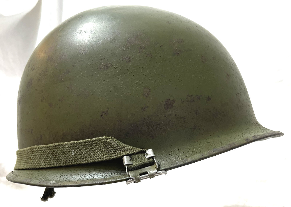 Rare American U.S Army WW2 Schlueter Front Seam M1 Helmet & Later Liner