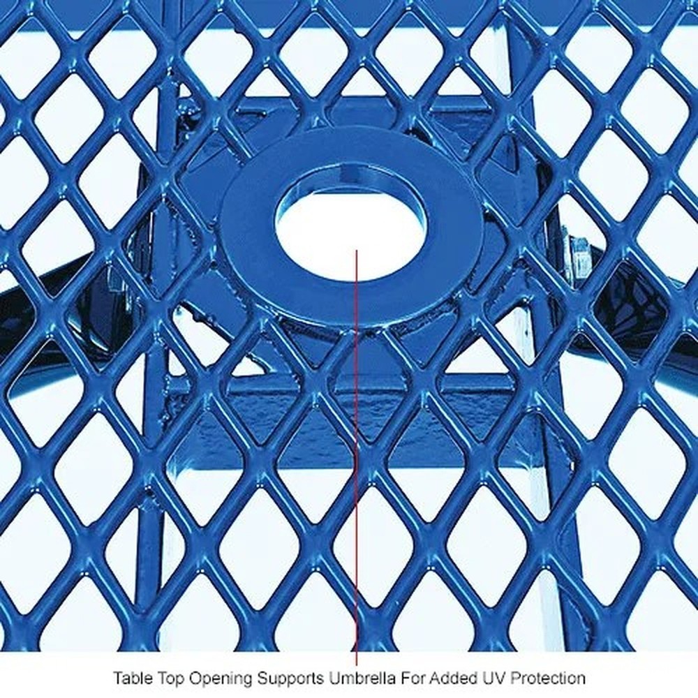 Global Industrial? 6' Rectangular Picnic Table, Expanded Metal, Blue