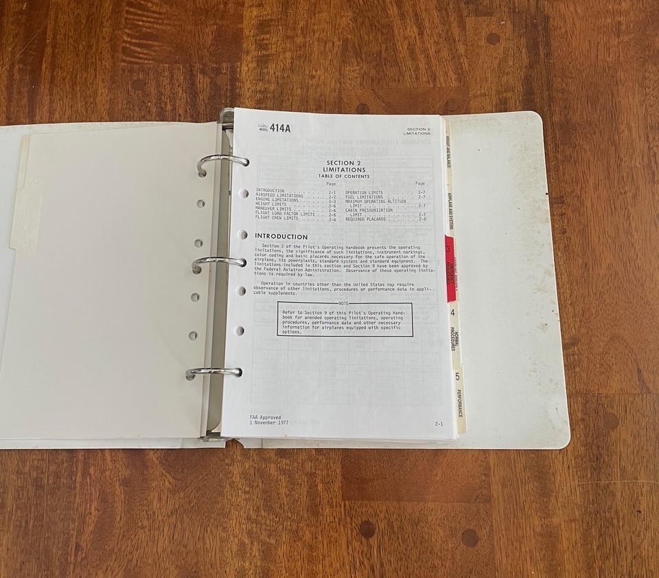 Cessna 414a Pilots Operating Handbook