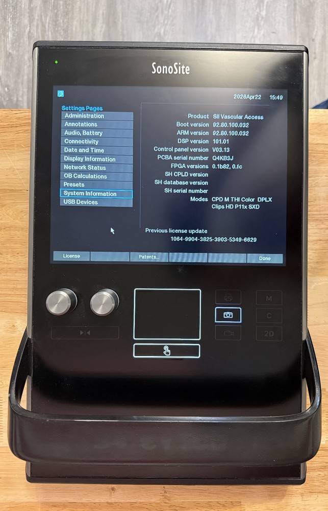 SonoSite SII Vascular Access Ultrasound System Unit - Used