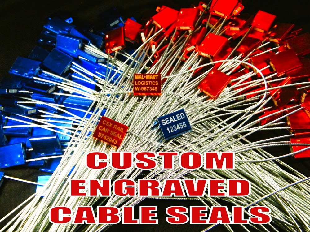 CABLE SECURITY SEALS, 12”,  MISC COLORS, ➡️CUSTOMIZED - YOUR TEXT⬅️ TEN SEALS 😃