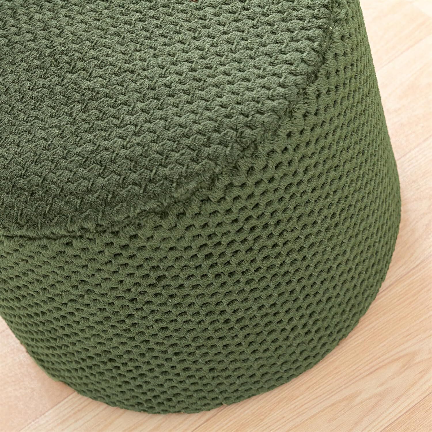 Ottoman Foot Rest Stuffed Round Floor Pouf Cushion Bean Bag Pouf 18X14 20x12 In