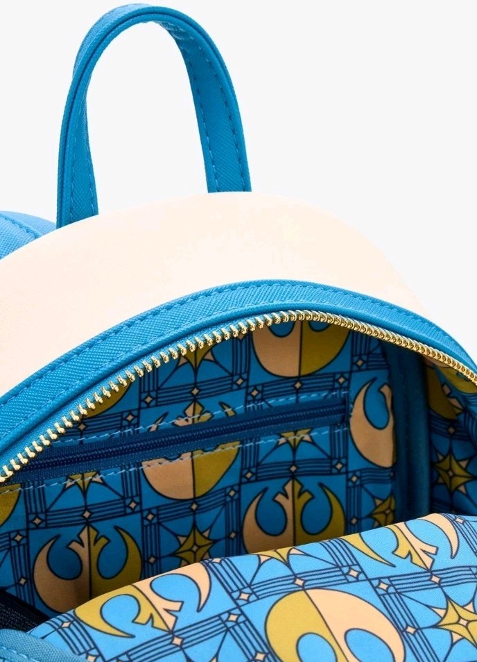 NEW! Loungefly Star Wars R2-D2 Stained Glass Portrait Mini Backpack & WALLET Set