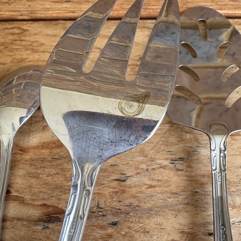 Imperial FLEURETTE Stainless Flatware 2 Serving Pieces and 1 Teaspoon