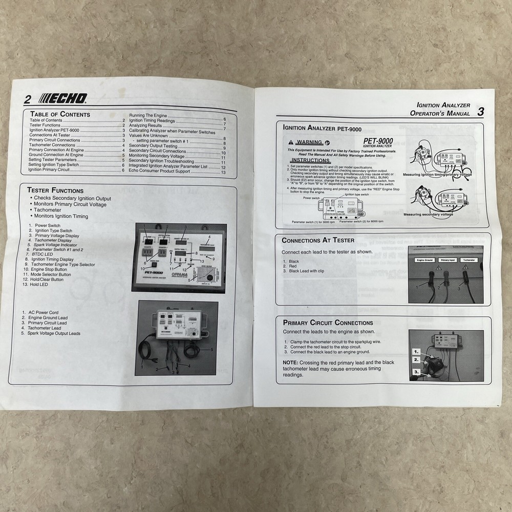 Oppama PET-9000 Integrated Ignition Analyzer ECHO Working