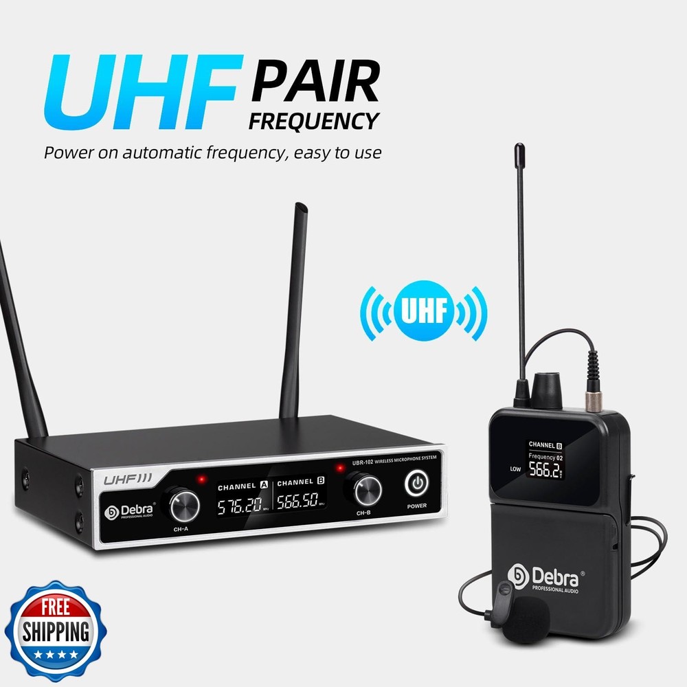 D Debra Wireless Microphone System UHF UBR-102 with Cordless Hand