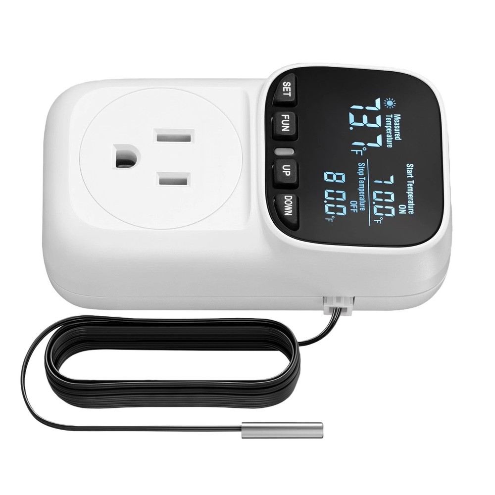 Digital Thermostat Outlet With Plug For Temperature Control Both Heating Cooling