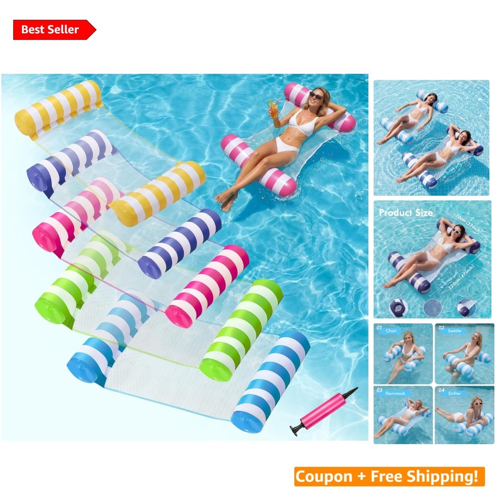 Durable Inflatable Pool Hammocks - 5 Pack for Ultimate Summer Relaxation