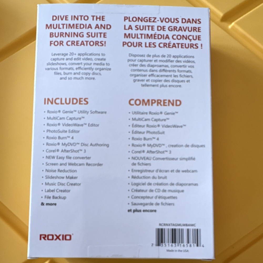 Roxio Creator NXT Multimedia Tools Software DVD Windows Multilingual