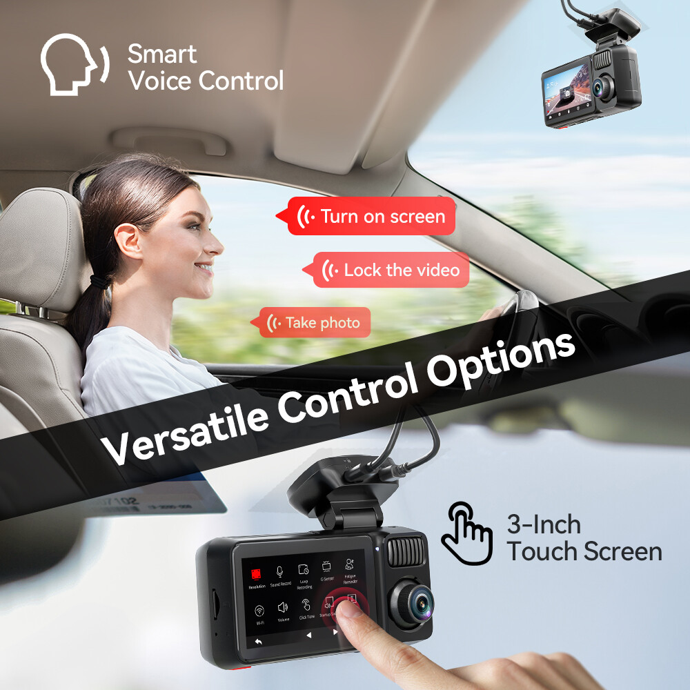 REDTIGER F17Elite 3 Channel 4K+2.5K+1080P Front Rear Inside 128GB Car Dash Cam