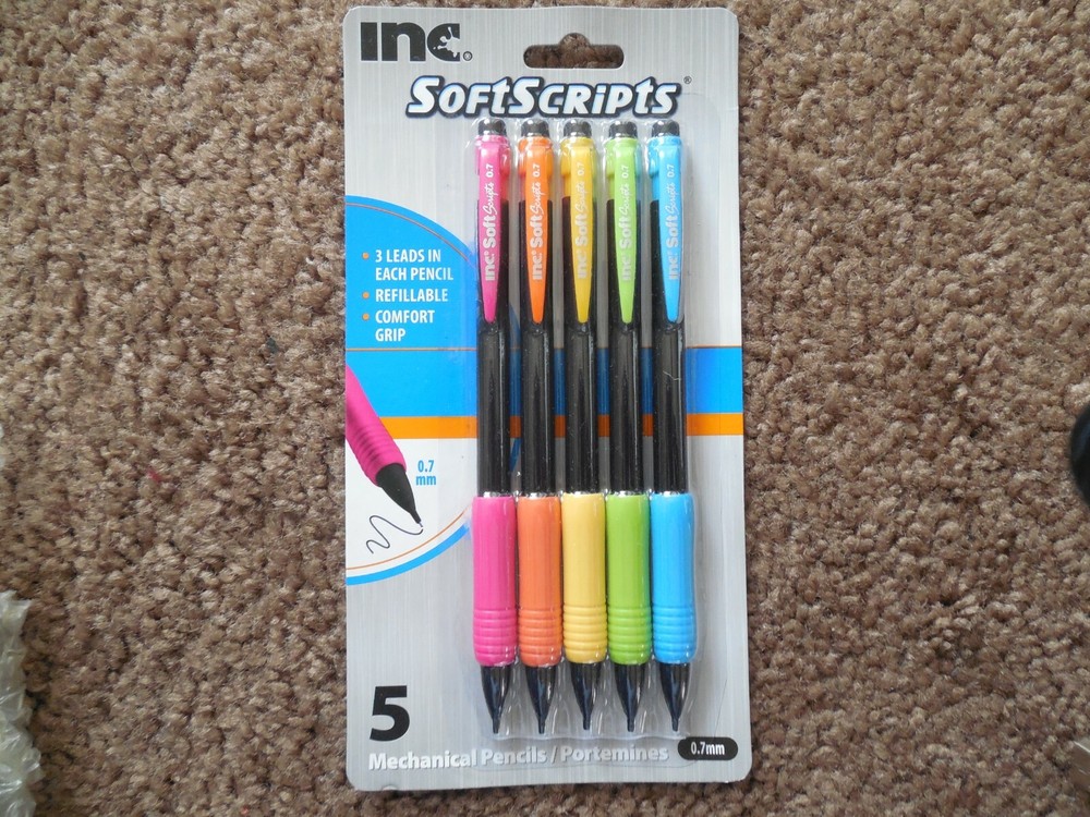 INC. Softscripts-5 Mechanical Pencils-0.7 mm.