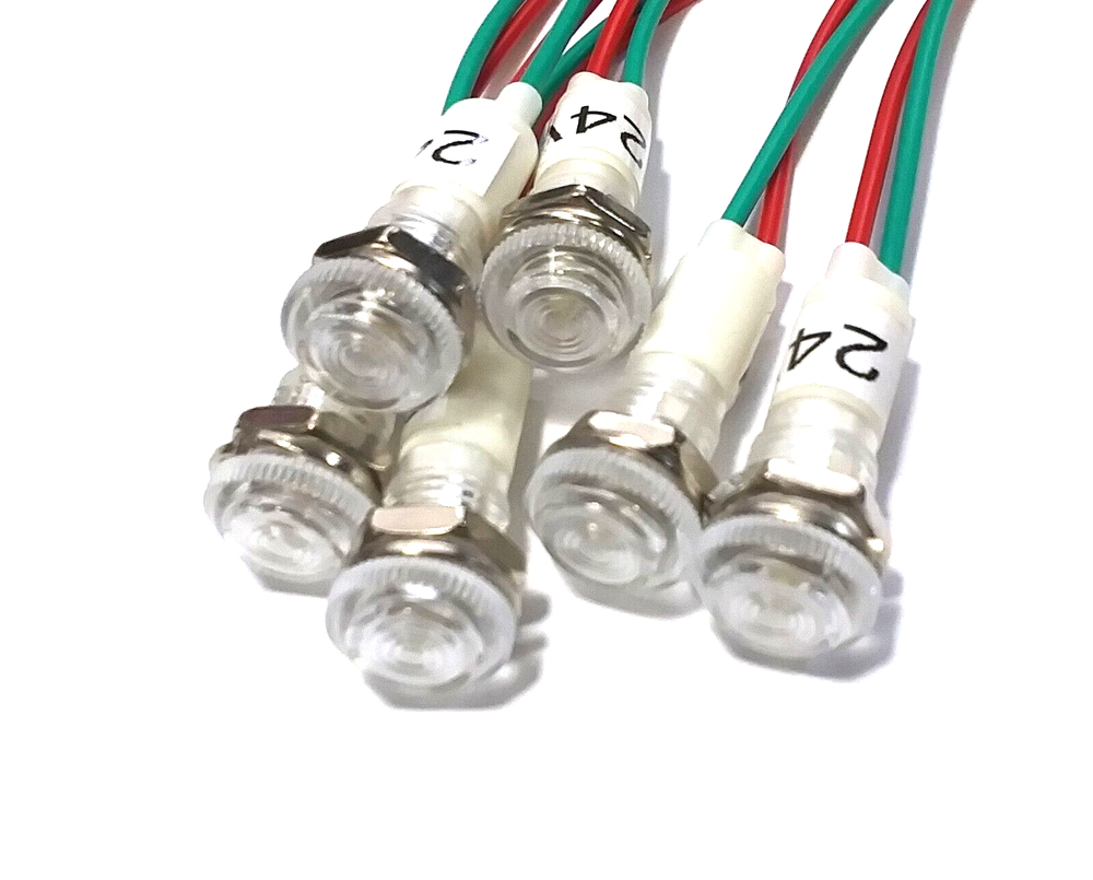 6 BBT 24 volt Waterproof White LED Low-Profile Indicator Lights