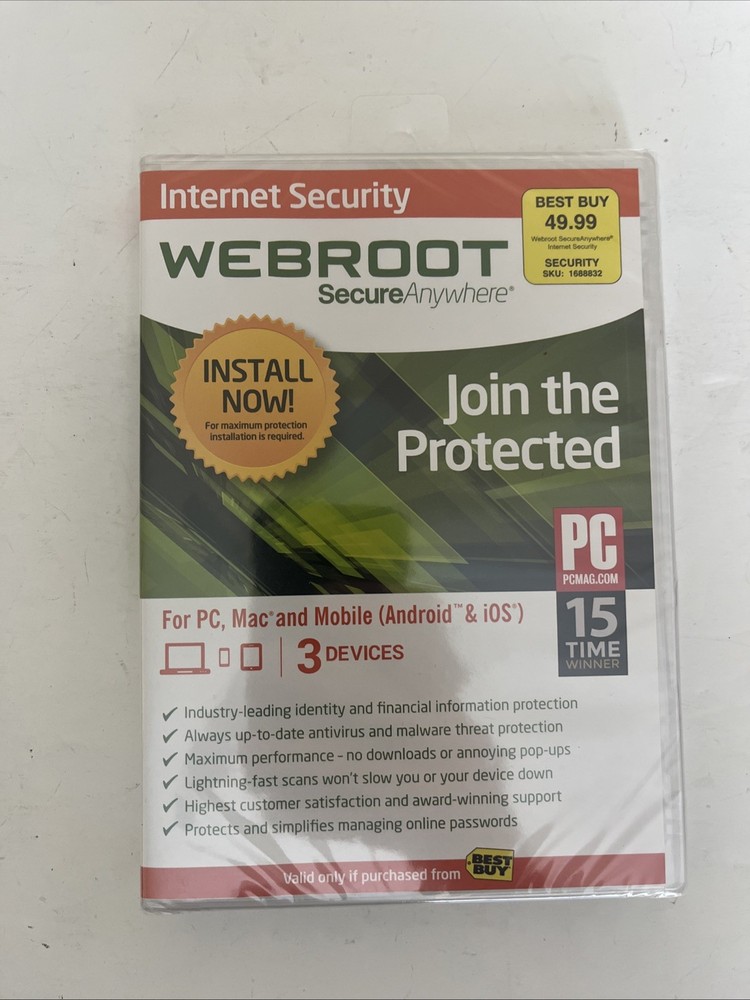 Webroot SecureAnywhere Internet Security - Full Version for Windows & Mac WBR00…