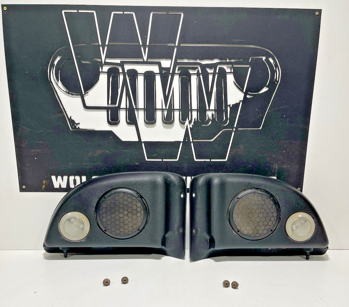 03-06 Jeep TJ Wrangler Overhead Speakers Sound Pods + BOLTS & Dome Light OEM CC