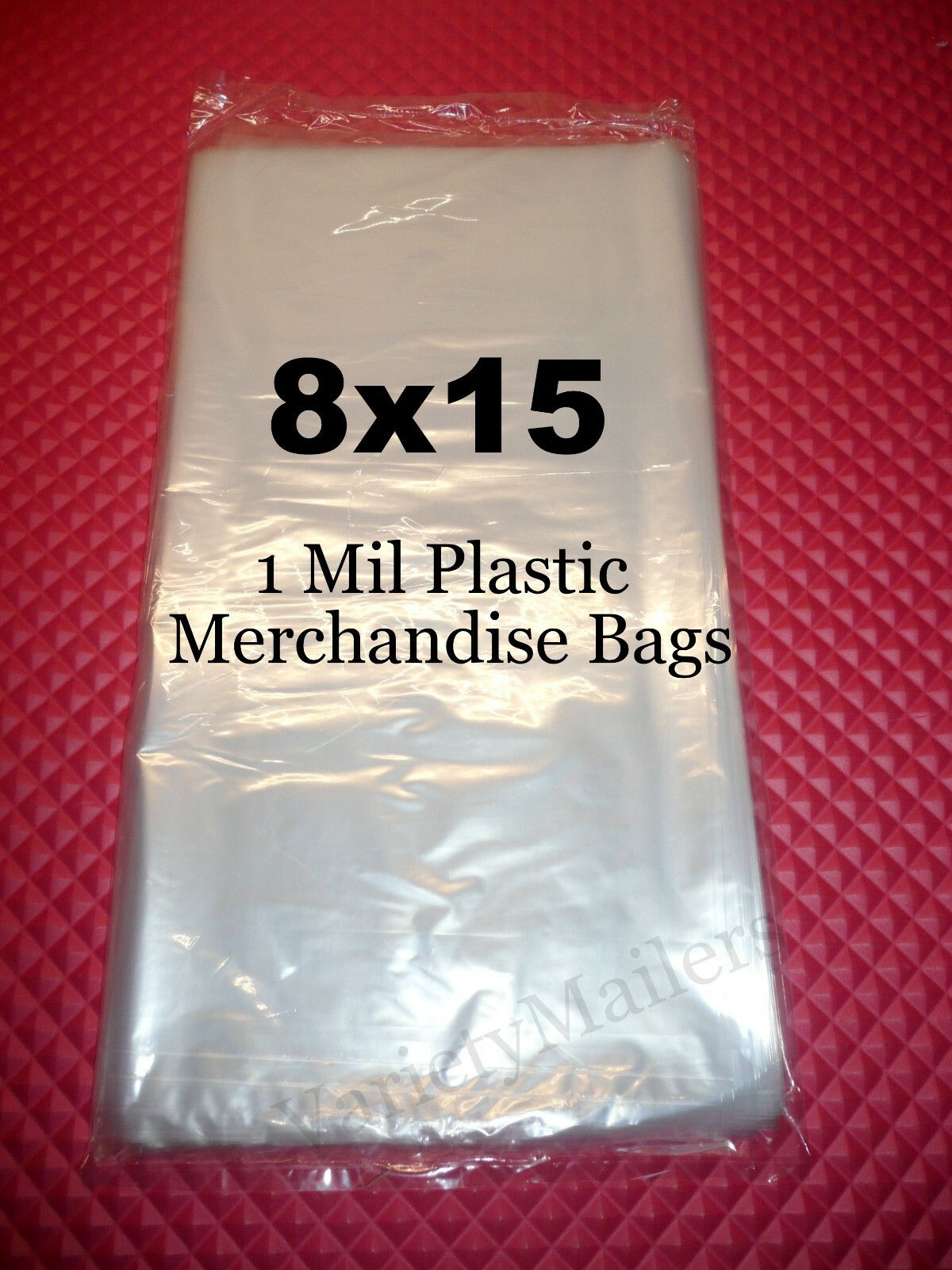 100 Merchandise Bags 8''x 15'' Clear Thin 1 Mil Plastic Bags 8x15