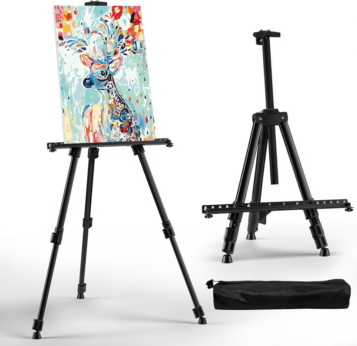 Art Easel for Painting and Display – Adjustable Floor 66 Inch Folding Aluminum