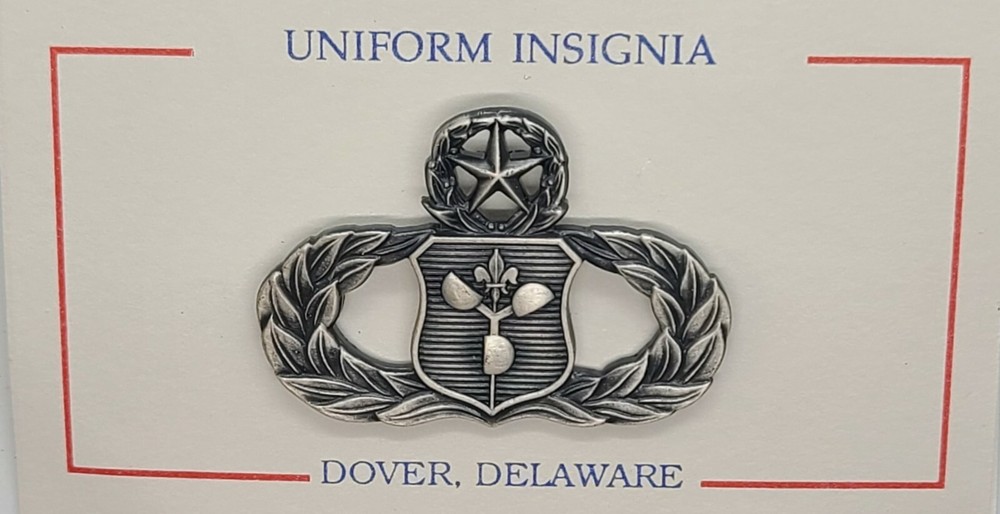 US AIR FORCE METEOROLOGIST LEVEL 9 BADGE -SILVER OXIDIZED