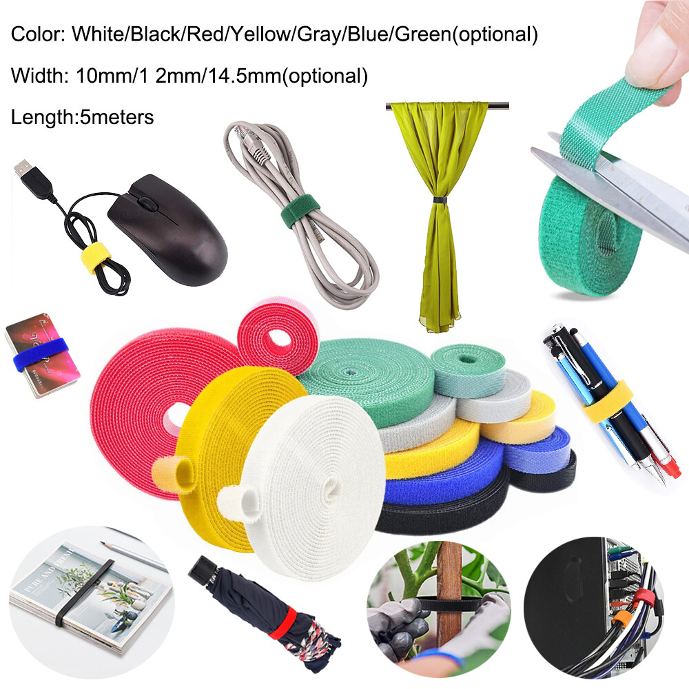 Cable Ties Reusable Fastening Tape Double Side Hook and Loop Straps
