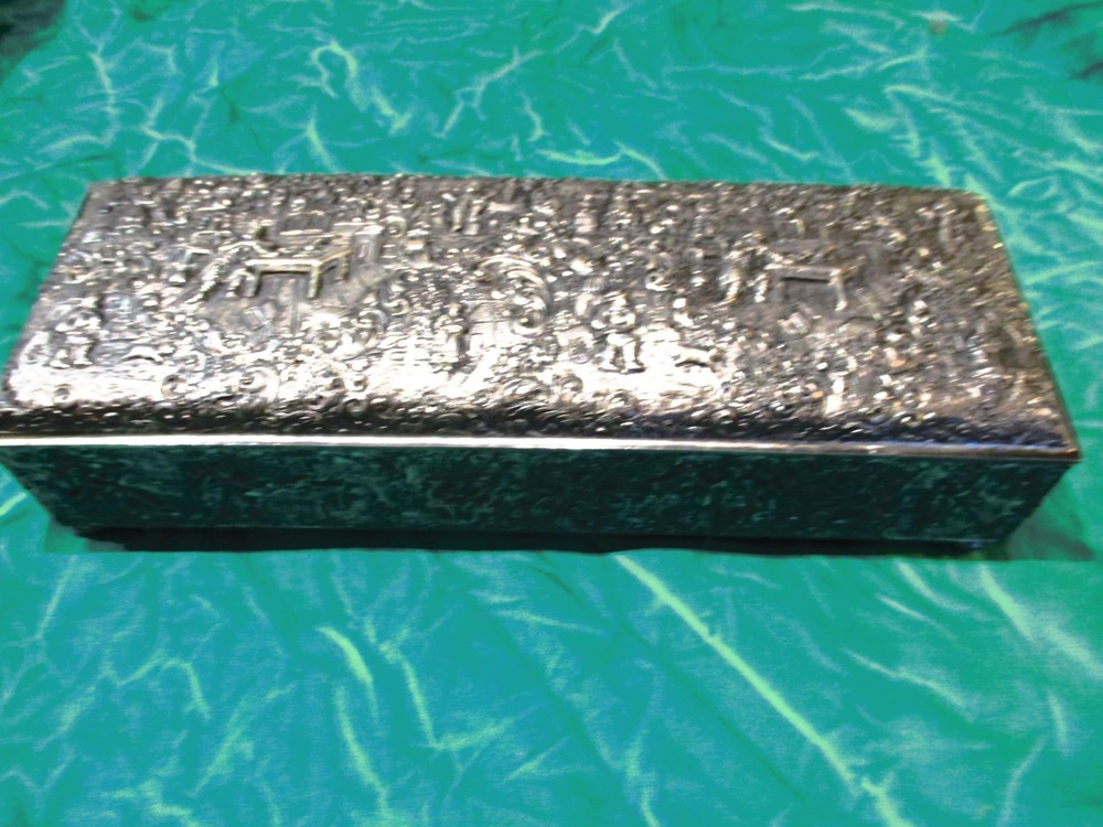 Antique Continental Silver Plated Repose Box