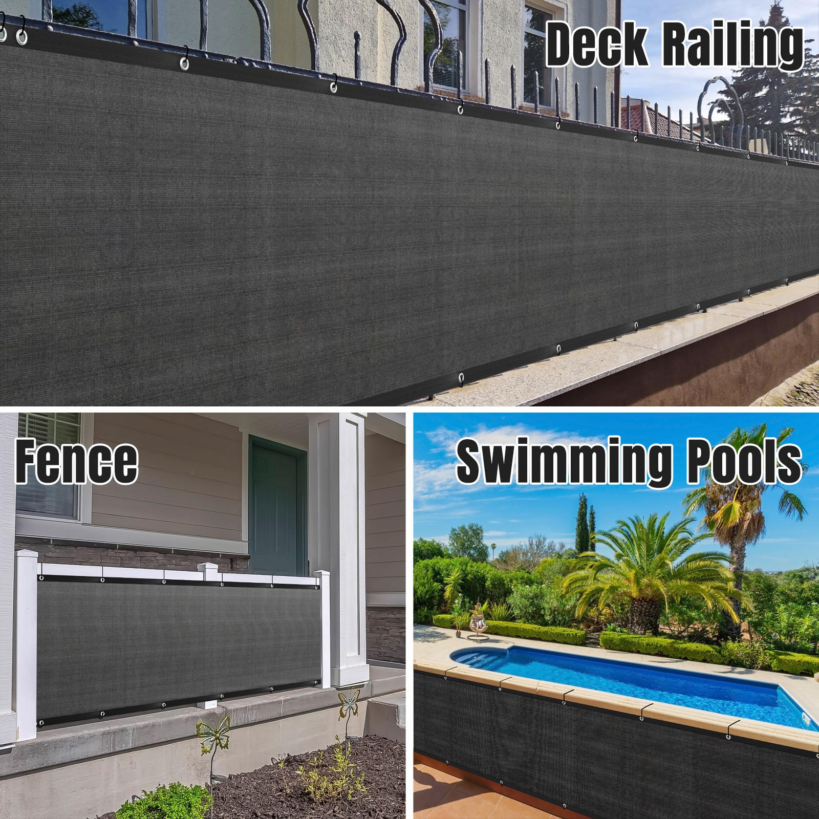 3' 4' 5' 6' 8' x50' Privacy Fence Screen Windscreen Garden Yard Mesh Shade Cover