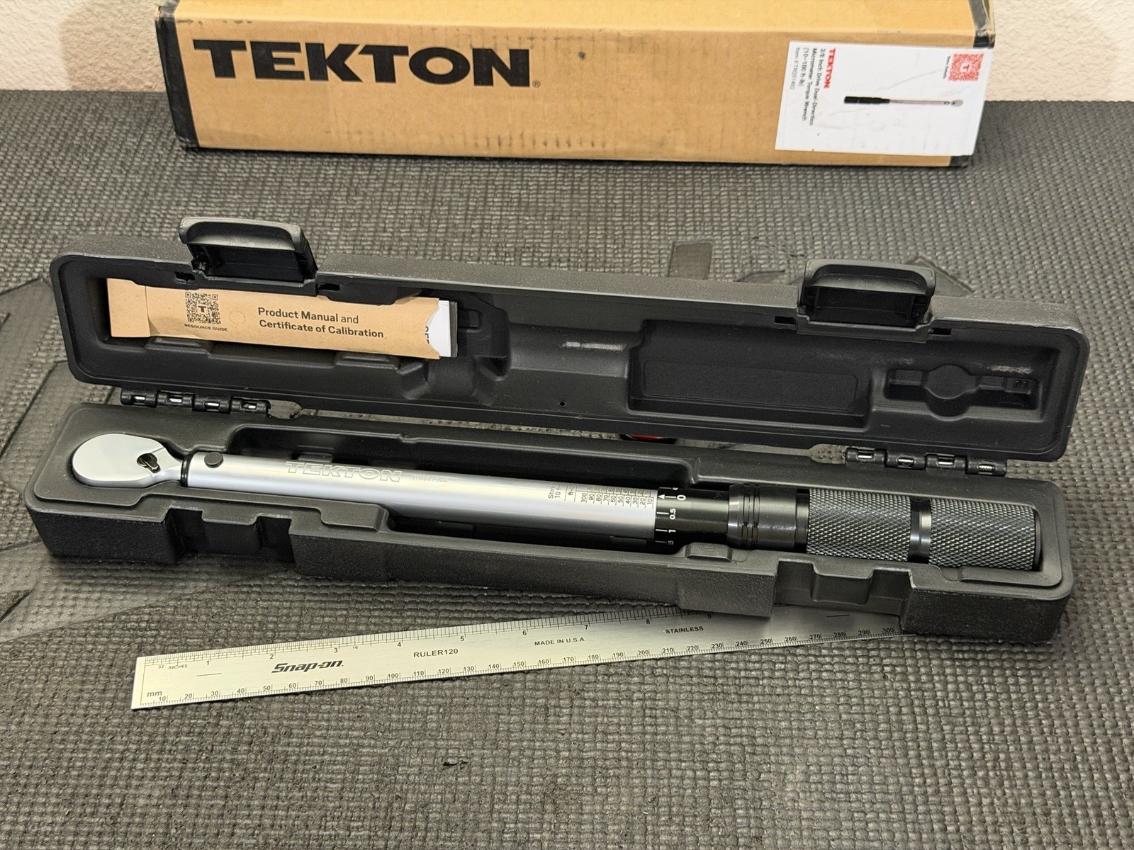 Tekton 3/8” 10-100 ft/lb 90 Tooth Micrometer Torque Wrench - TRQ51402