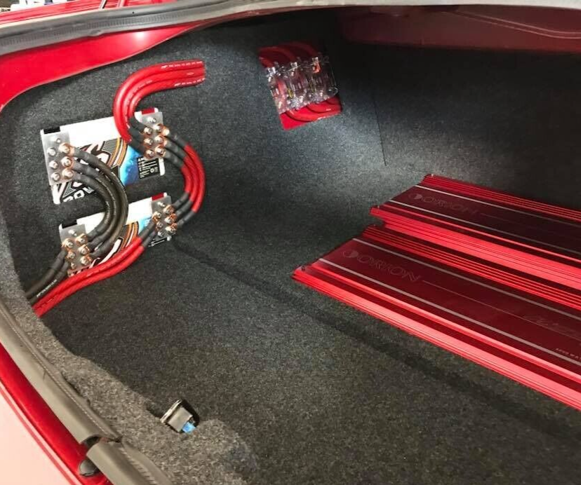 0 Gauge RED Snakeskin Power Gr 100% OFC Copper Cable 1/0 AWG W/TERMINALS