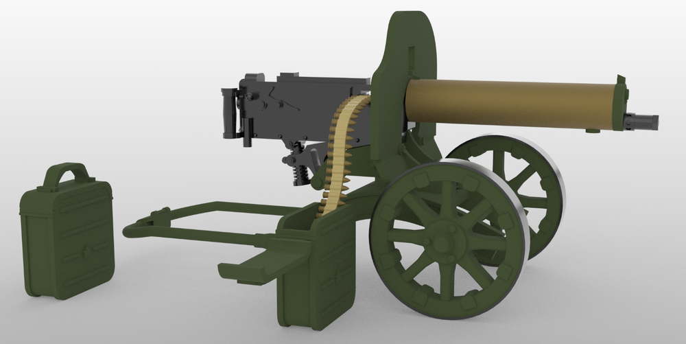 1/18 Scale Battleground M1910 Maxim Machine Gun - WW1 - Smooth Jacket