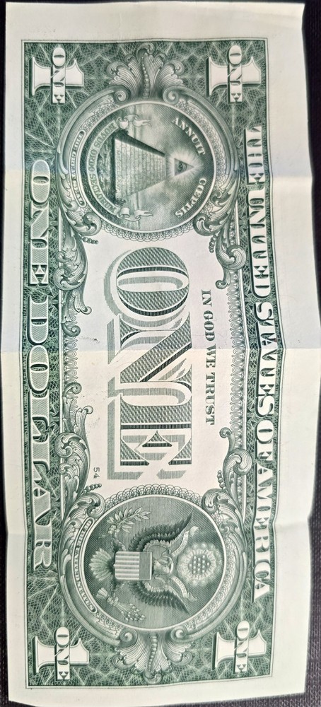 One Dollar Bill Third Print Shift Error
