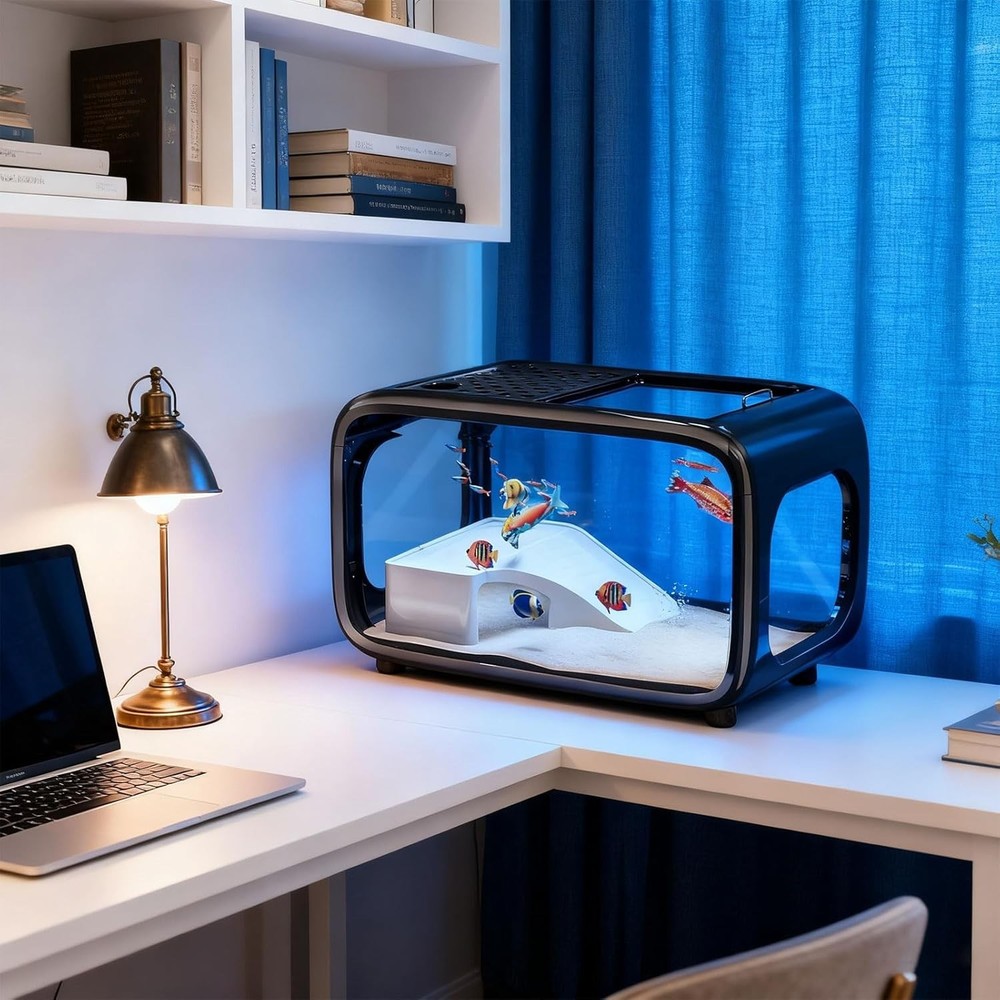 Smart Ecosystem Fish Cister with Auto Feed Function for Fish&Marine Animals HIPS