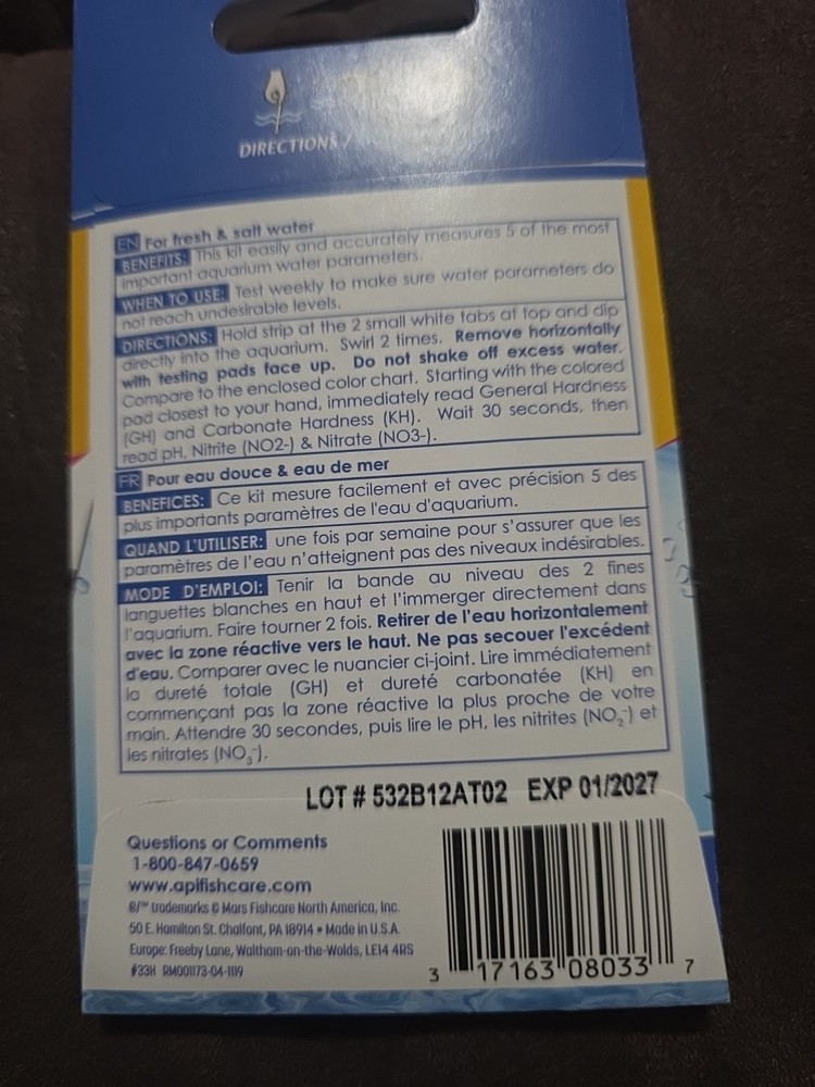 API 5-in-1 Aquarium Test Strips 4 Count