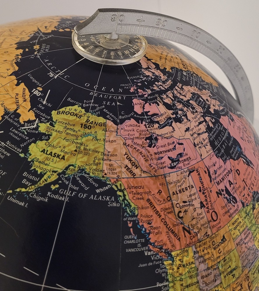 Globemaster 12" Replogle Tabletop Globe Multicolor Metallic Base Rotating