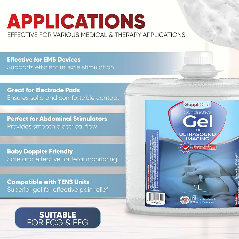 Goppli 5L Conductive Cooling Gel for Ultrasound Imaging Hypoallergenic Last Long
