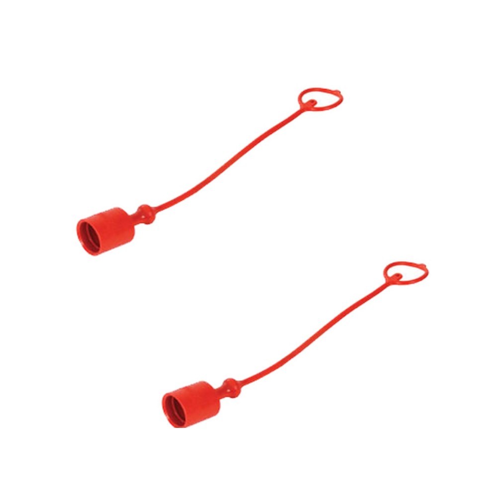 Two Replacement Dust Caps C211017 Fits Various Makes & Models - Red, 1/2"