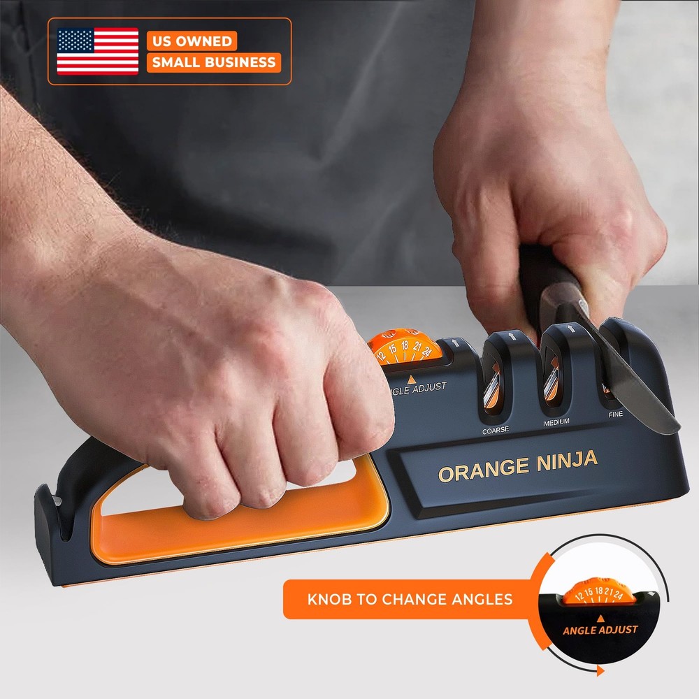 5 Precision Adjust Knife Sharpener- 3-Stage Premium Kitchen Knife Sharpener t...