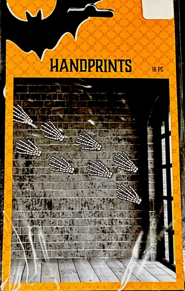 Halloween Skeleton Handprints Pathway Decor 16 Pc